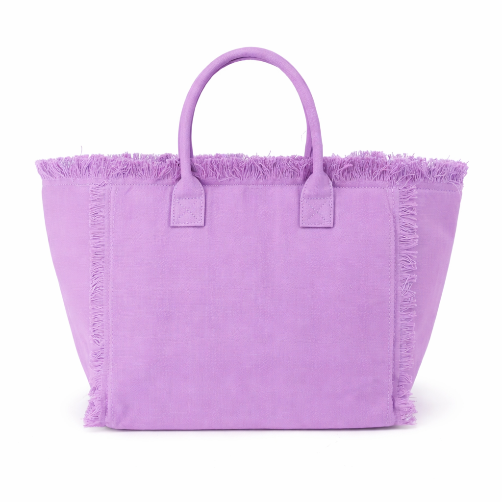 Fringe Tote Bag with Top Handles
