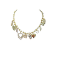 Gold Heart Charm Statement Necklace