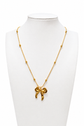Golden Bow Pendant Necklace