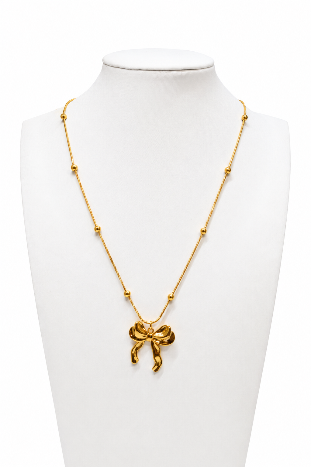 Golden Bow Pendant Necklace