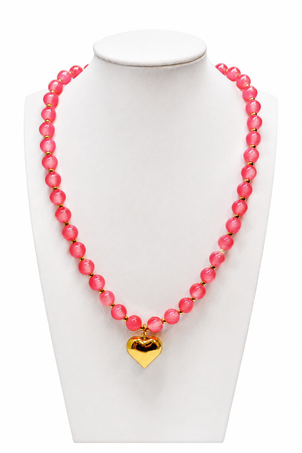Beaded Heart Pendant Necklace