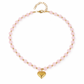 Beaded Heart Pendant Necklace