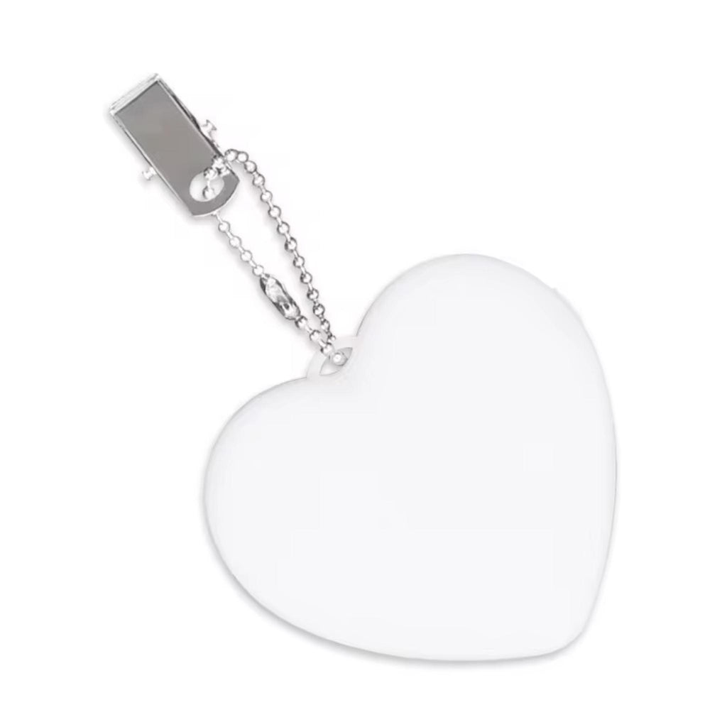 Heart-Shaped Touch Light Clip – Bag & Backpack Accessory (White)
