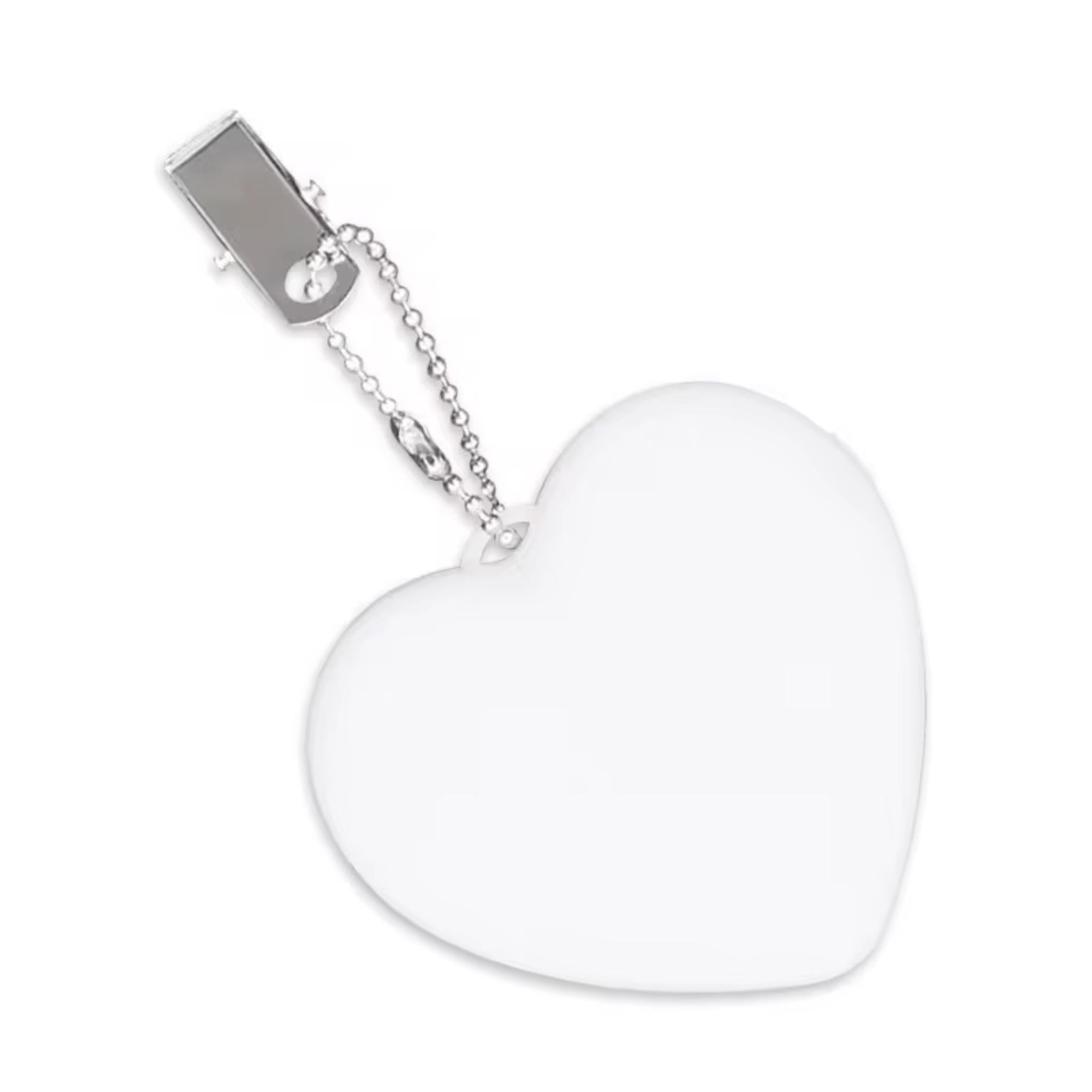 Heart-Shaped Touch Light Clip – Bag & Backpack Accessory (White)