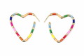 Multicolor Heart Hoop Earrings