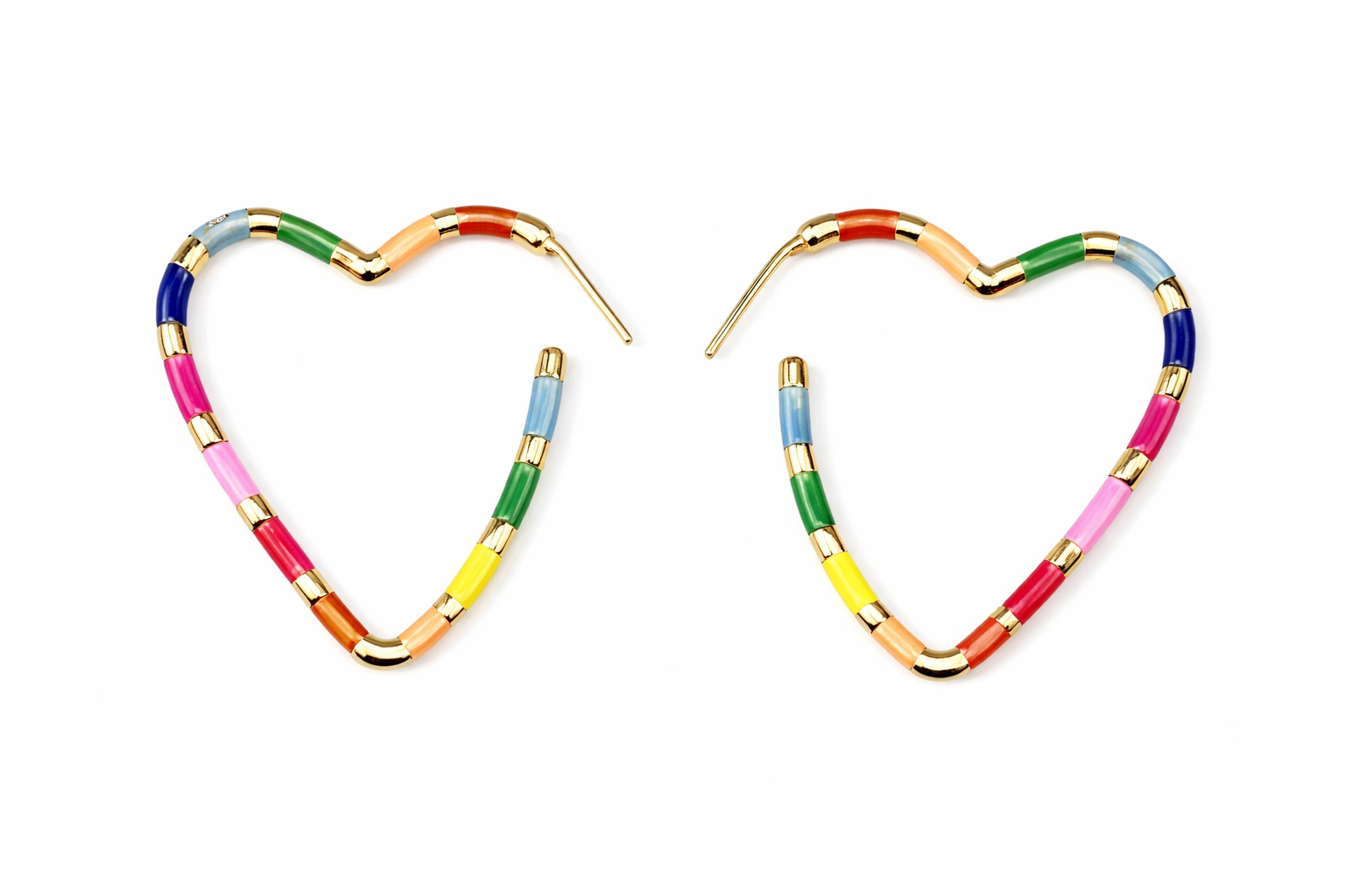 Multicolor Heart Hoop Earrings