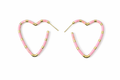 Pink & Gold Heart Hoop Earrings