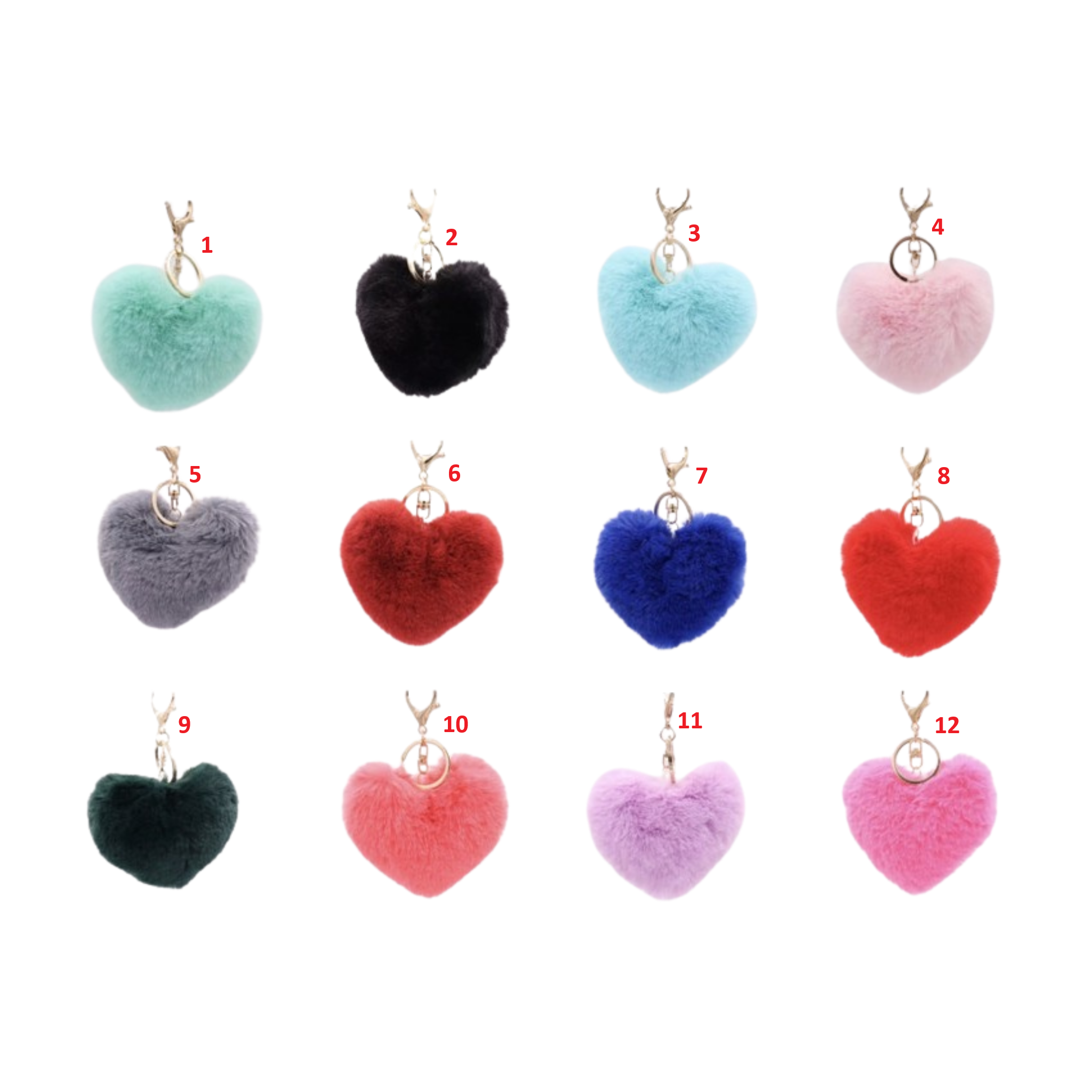 Fur Heart Keychain Charm