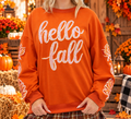 Hello Fall Sequin Leaf Lightweight Sweatshirt
