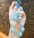Iridescent Bow Beaded Wristlet Keychain
