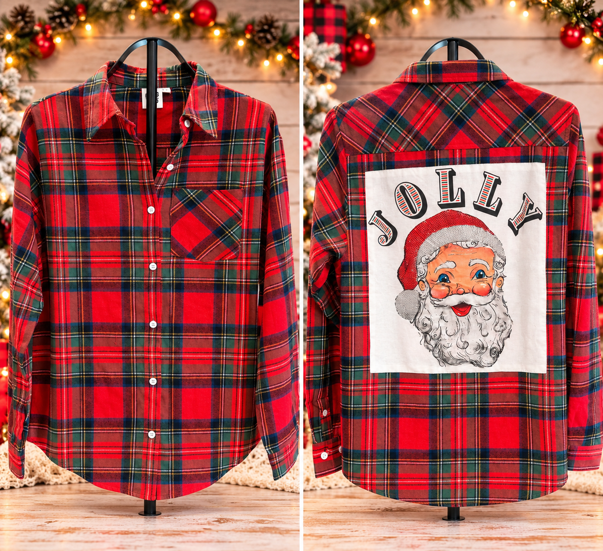 Jolly Santa Plaid Flannel