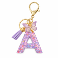 Purple Glitter Initial Keychain/Charm