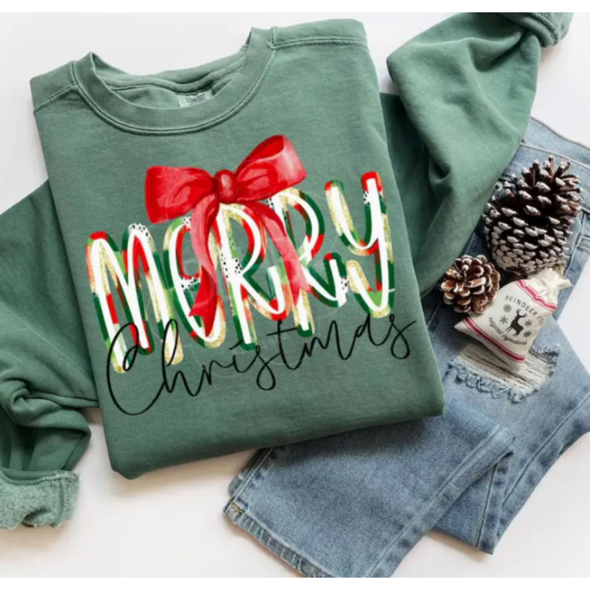 Merry Christmas Bow Sweatshirt