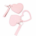 Heart Compact Mirror Keychain with Wrist Strap