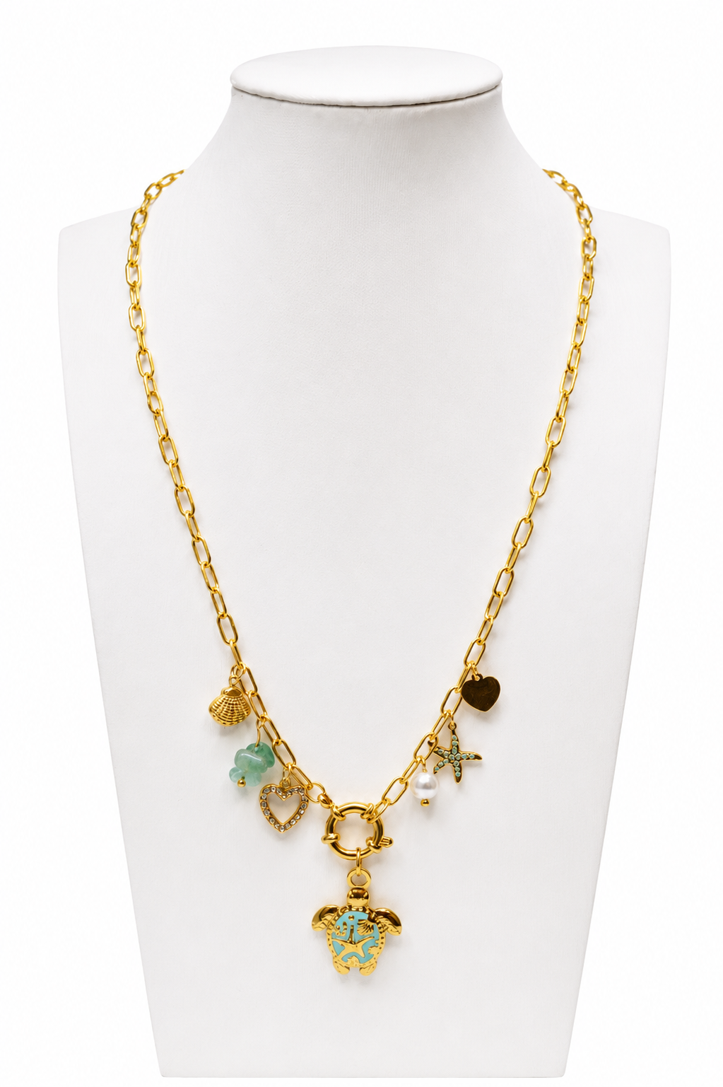 Ocean Charm Paperclip Necklace