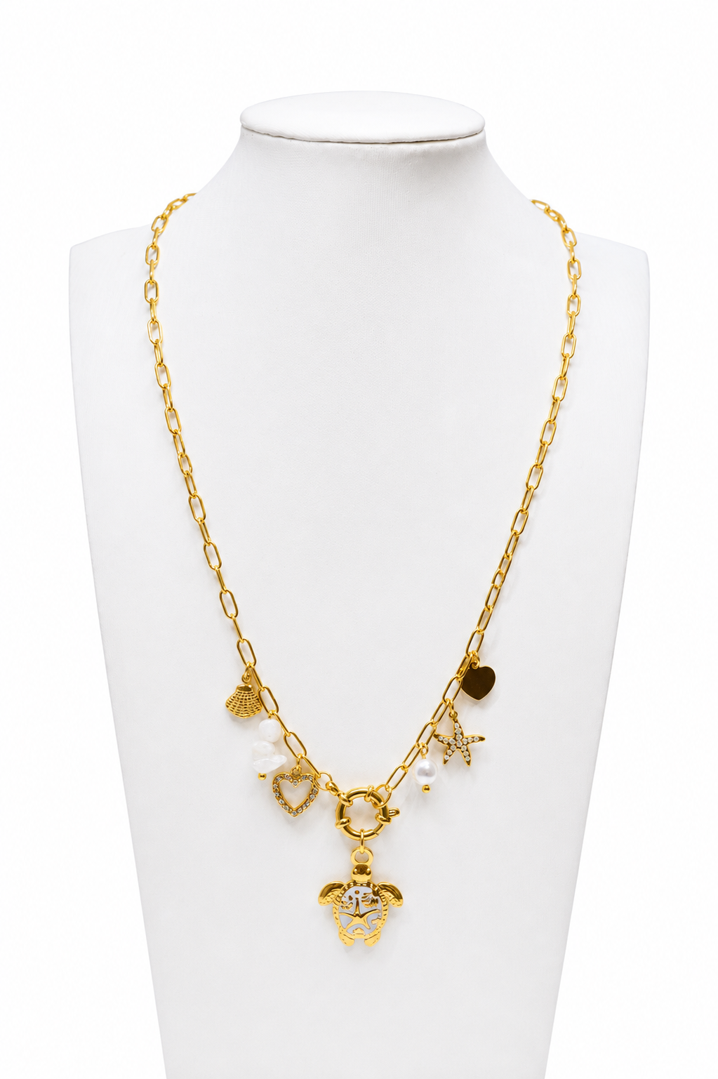 Ocean Charm Paperclip Necklace