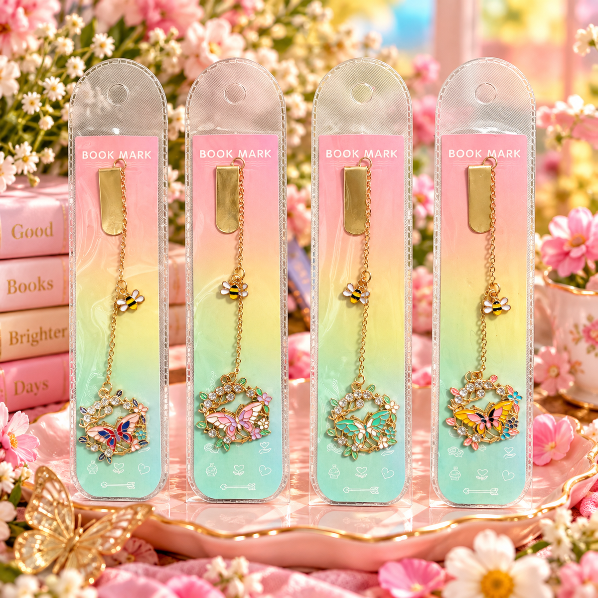 Butterfly & Bee Charm Bookmark