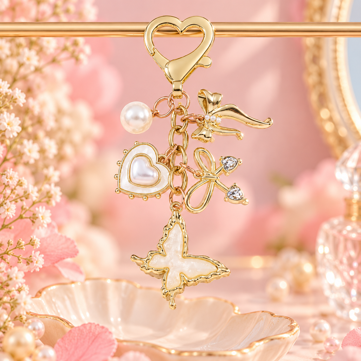 Golden Garden Charm Keychain