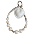 Pearl Heart Phone Charm & Bag Charm – Elegant Beaded Wrist Strap