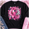 Pink Ribbon Floral Breast Cancer Awareness Sweatshirt