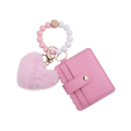 Mini Wallet Keychain with Beaded Wristlet & Pom Charm