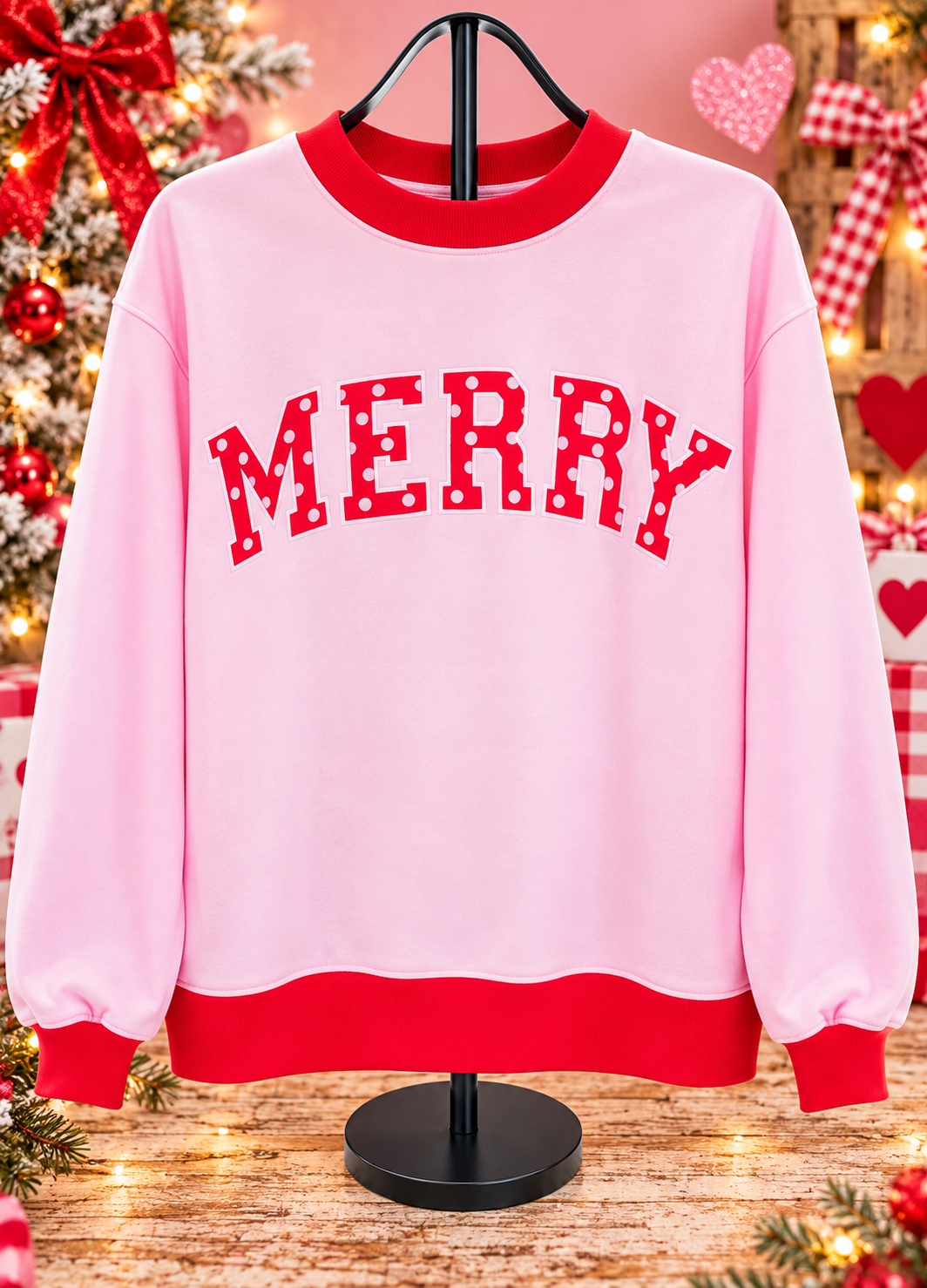 Merry Polka Dot Christmas Top