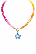 Rainbow Beaded Flower Necklace – Playful, Bold & Feel-Good