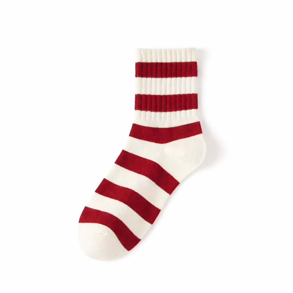 Cozy Bow & Stripe Crew Socks Collection