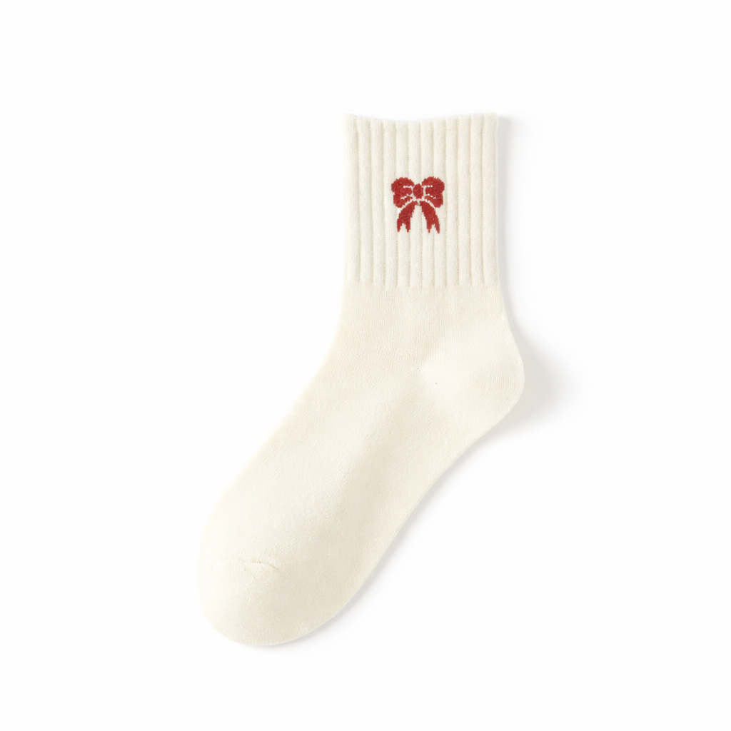 Cozy Bow & Stripe Crew Socks Collection