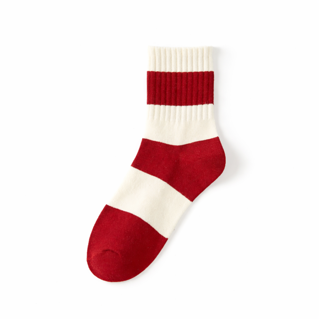 Cozy Bow & Stripe Crew Socks Collection
