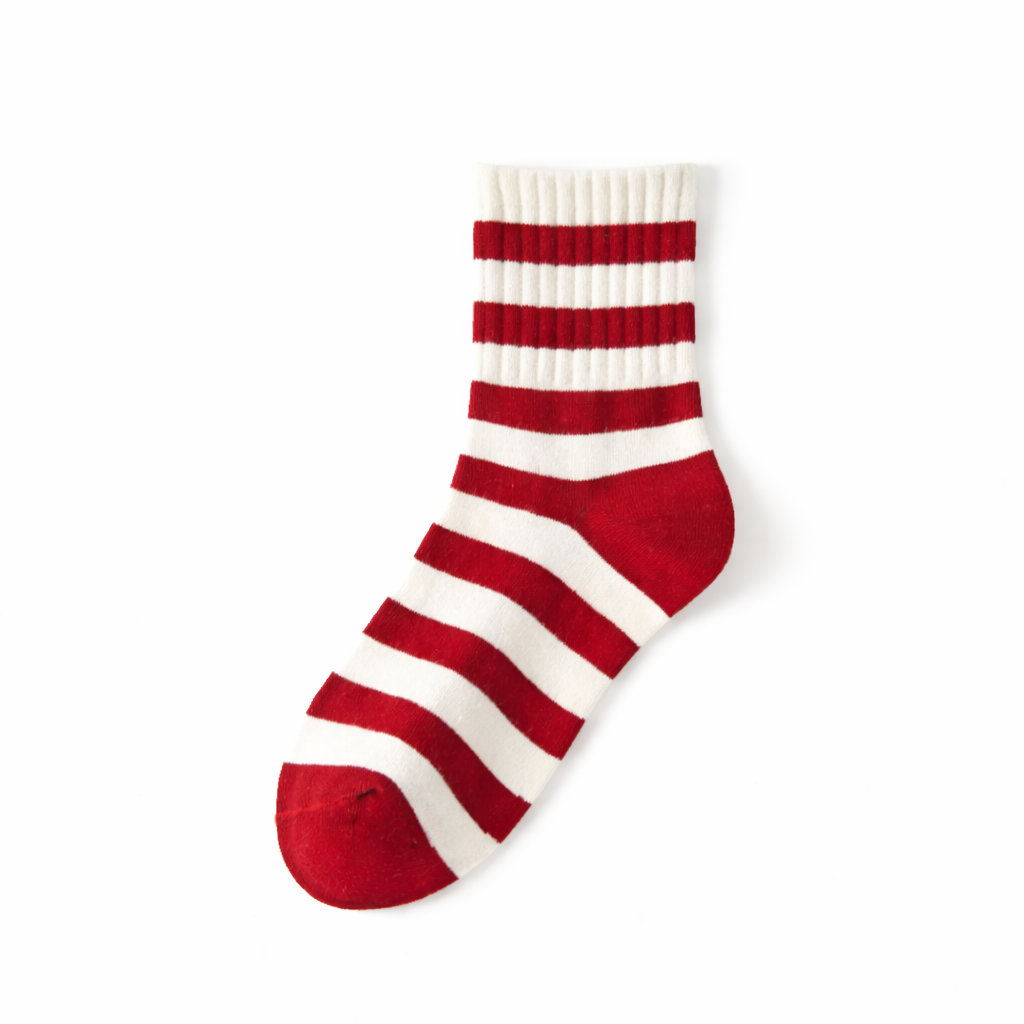 Cozy Bow & Stripe Crew Socks Collection
