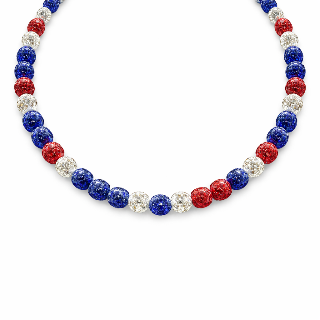 Rhinestone Beaded Necklace – Sporty Game Day Style