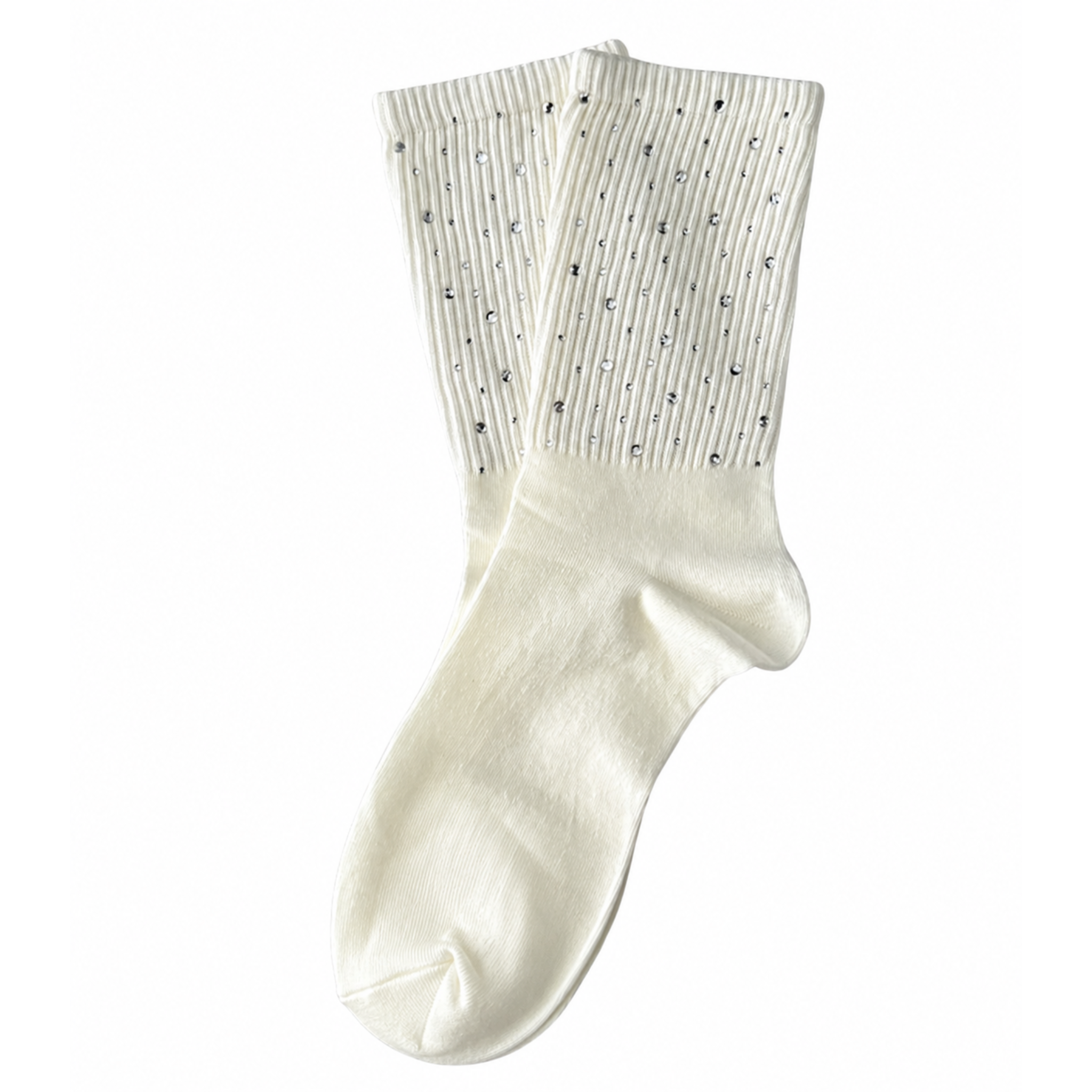 Rhinestone Fashion Crew Socks