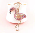 Rhinestone Flamingo Keychain