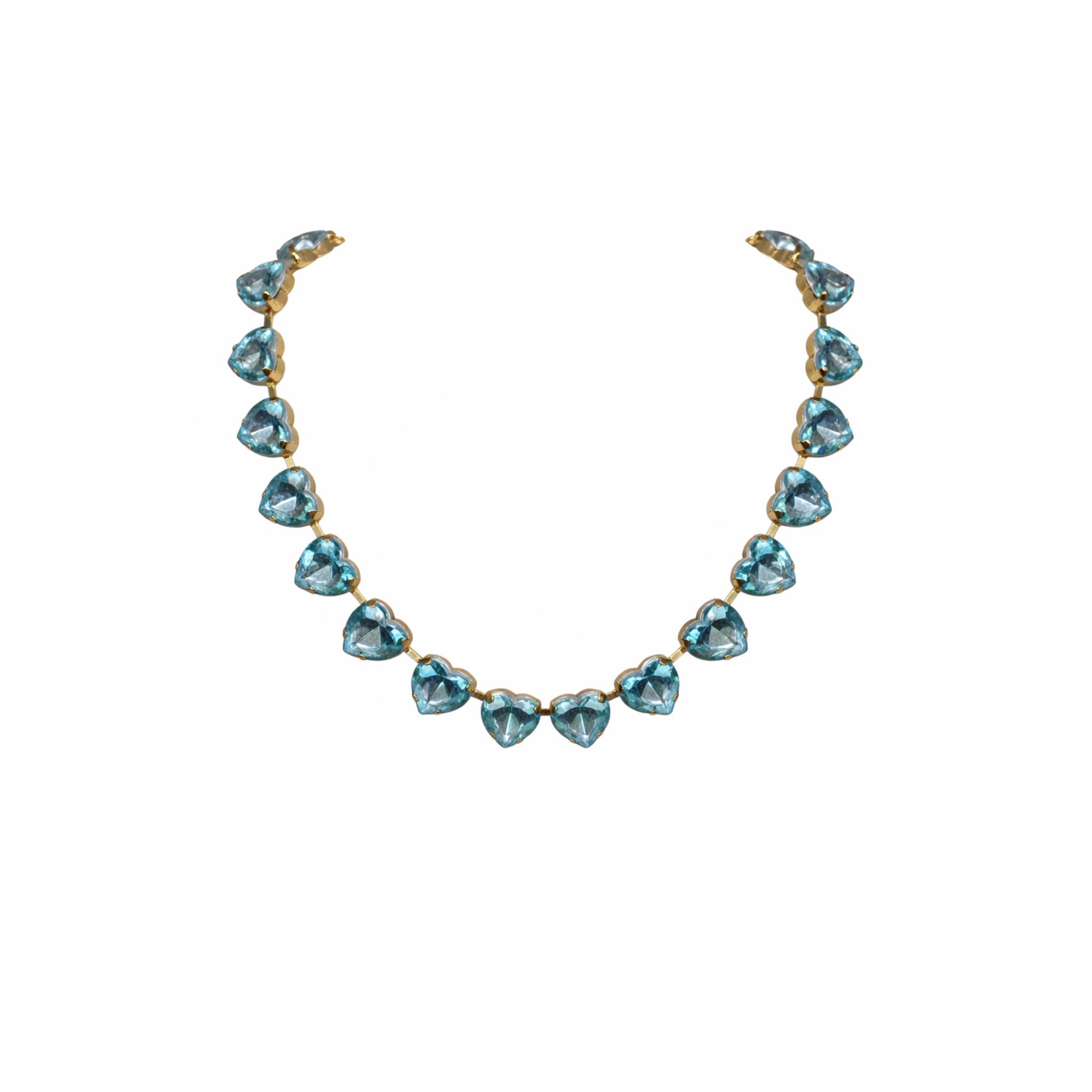 Rhinestone Heart Statement Necklace