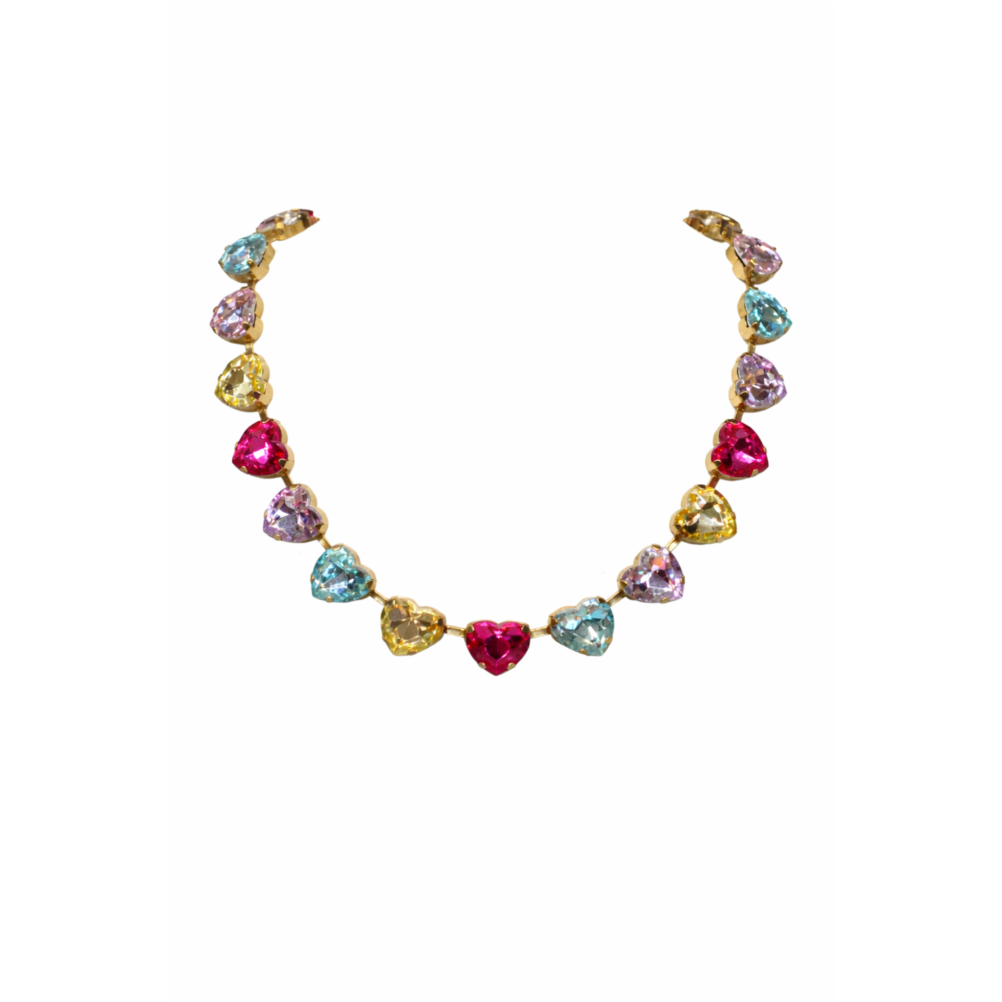 Rhinestone Heart Statement Necklace