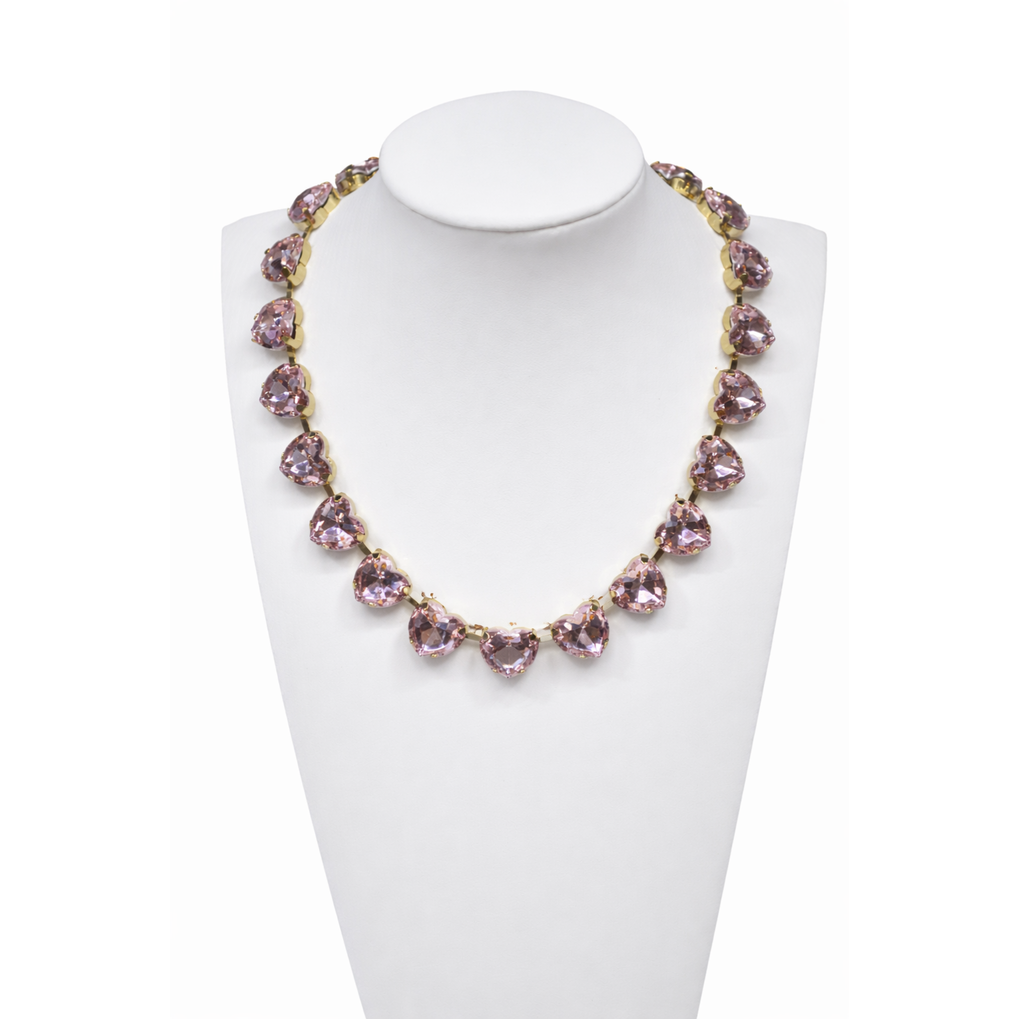 Rhinestone Heart Statement Necklace