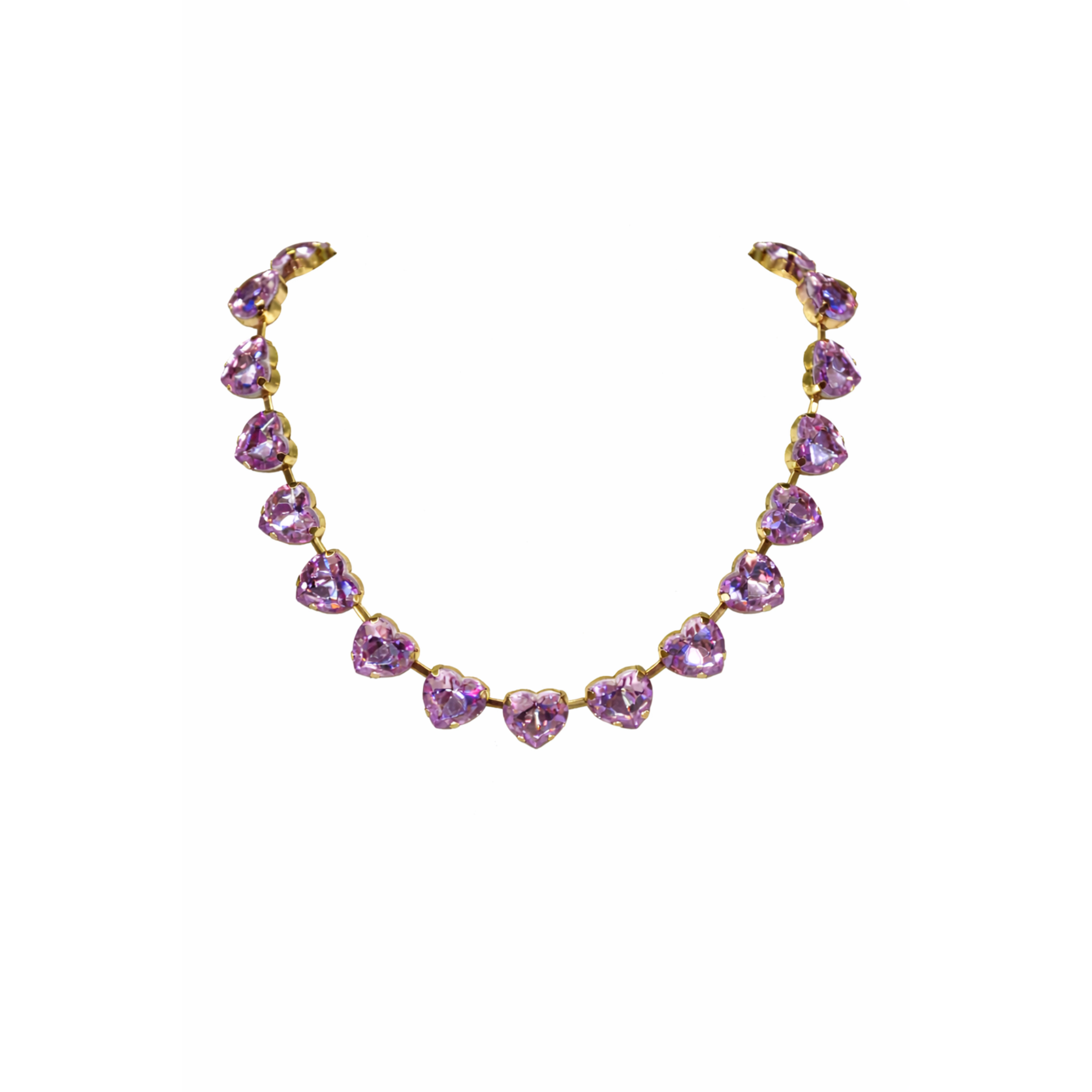 Rhinestone Heart Statement Necklace