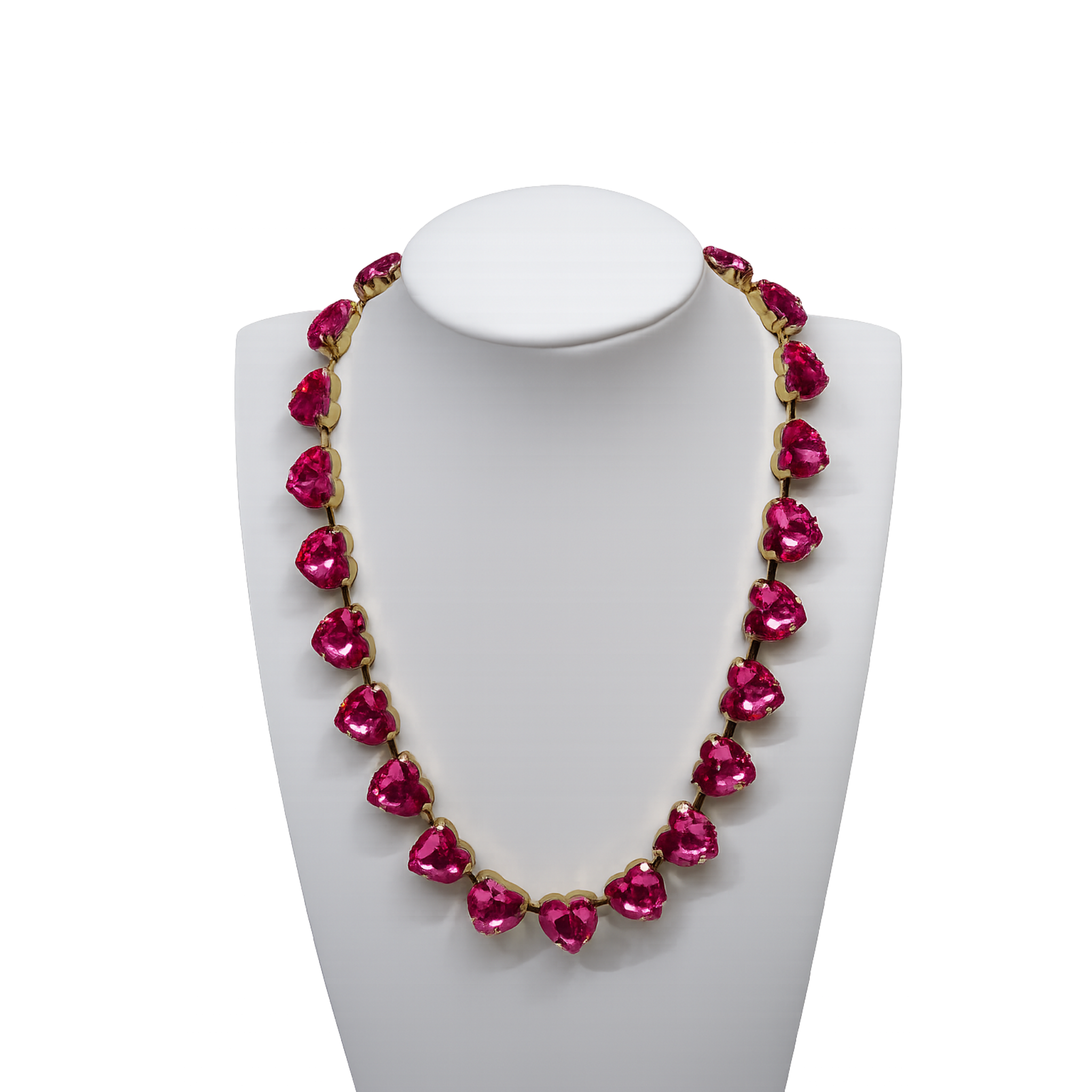 Rhinestone Heart Statement Necklace