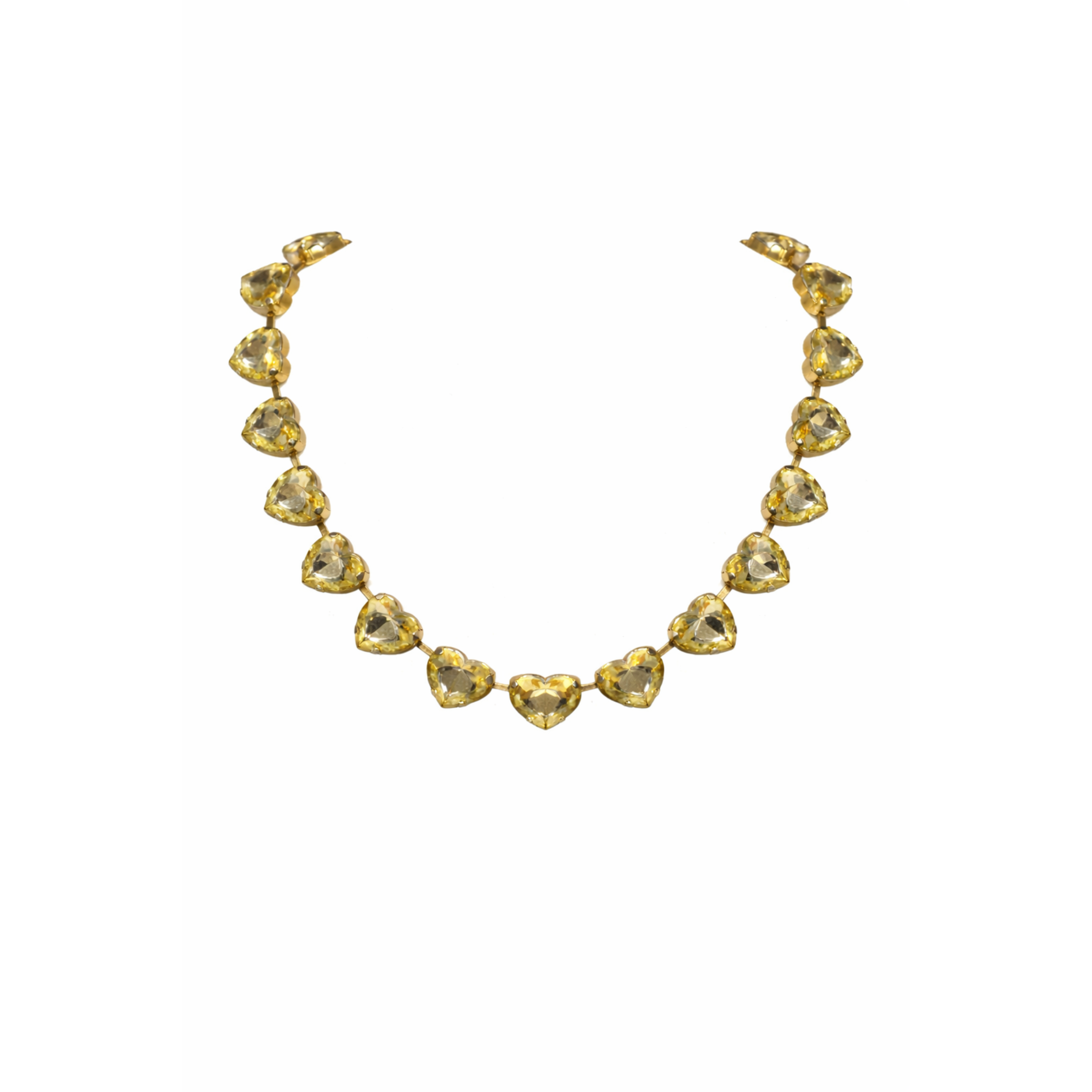 Rhinestone Heart Statement Necklace