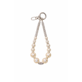 Pearl & Rhinestone Beaded Wristlet Keychain