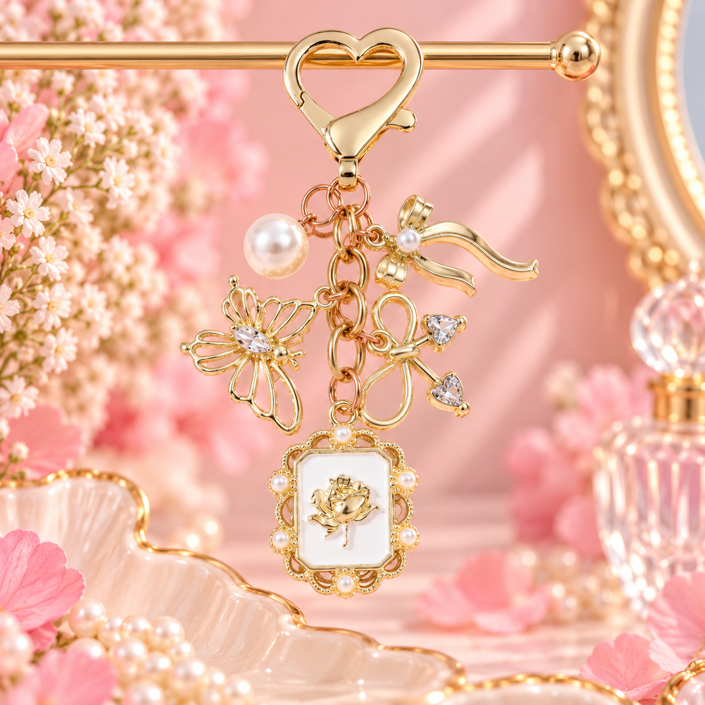 Golden Garden Charm Keychain