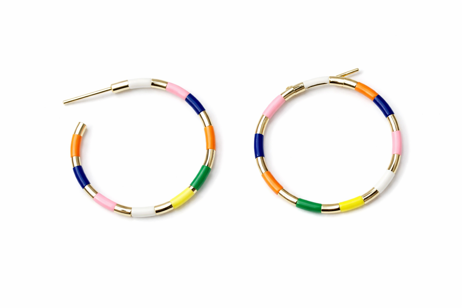 Multicolor Beaded Hoop Earrings