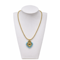 Sacred Heart Pendant Necklace with Beaded Accent
