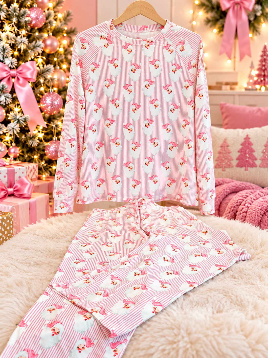 Pink Santa Pajama Set