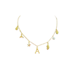 Gold Seashell Initial Charm Necklace