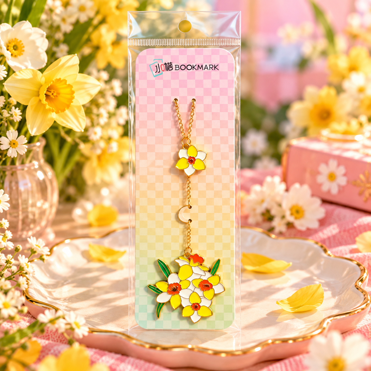 Floral Charm Chain Bookmark
