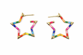 Multicolor Star Hoop Earrings