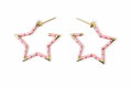 Pink & Gold Star Hoop Earrings