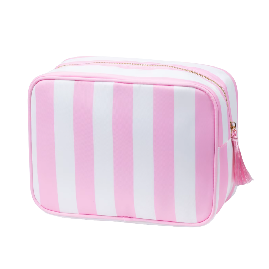Waterproof Cabana Stripe Cosmetic Bag